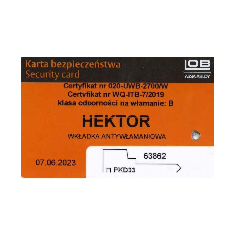 Usługa dorobienia oryginalnego klucza LOB Hektor