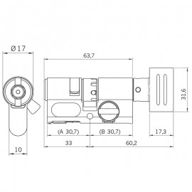 Wkładka elektroniczna z gałką Winkhaus BlueCompact 04