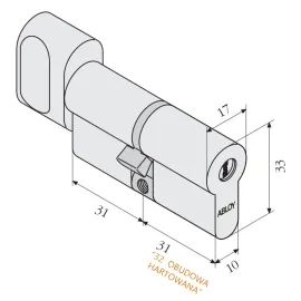 WKŁADKA Z GAŁKĄ CY323 ABLOY PROTEC2