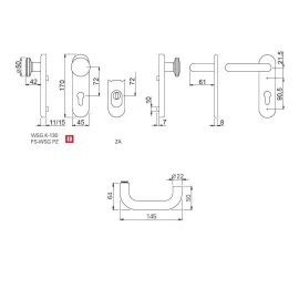 Klamko-Gałka bezpieczna do drzwi technicznych
